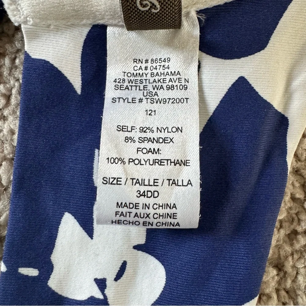 Tommy Bahama Blue and White Bikini Top - Picture 3 of 3
